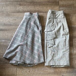 Worthington & Umgee Plaid Midi Skirt Bundle - 2 Skirts